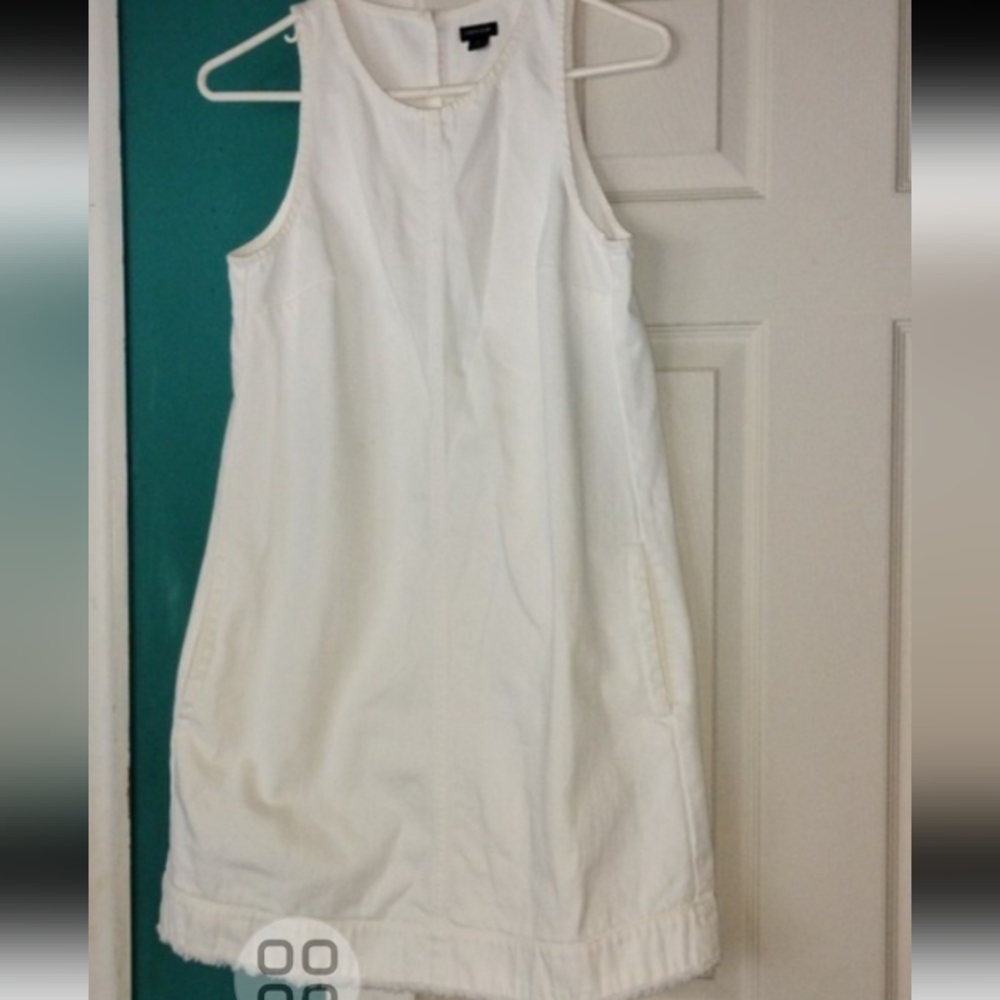 Jcrew/Jeans White Sleeveless Deñim Dress With Pockets Size 2
